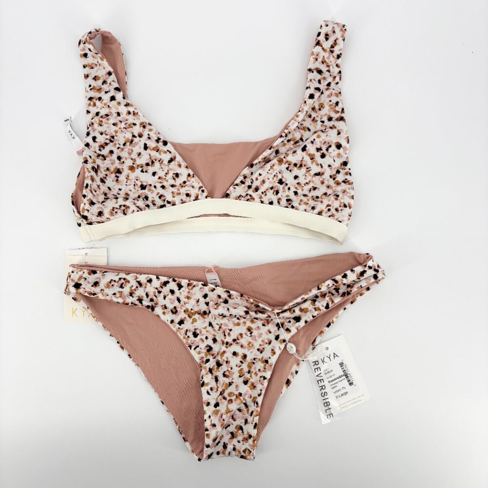 KYA Swimsuit Zoey Bottom KS2011V Reversible Venetian Marble Bellini